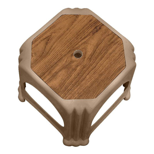 Σκαμπώ πολυπροπυλενίου στοιβαζόμενο Desia Megapap χρώμα μπεζ 35x35x32εκ. - Hippiehome.gr