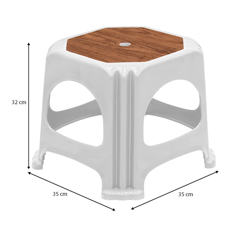 Σκαμπώ πολυπροπυλενίου στοιβαζόμενο Desia Megapap χρώμα λευκό 35x35x32εκ. - Hippiehome.gr