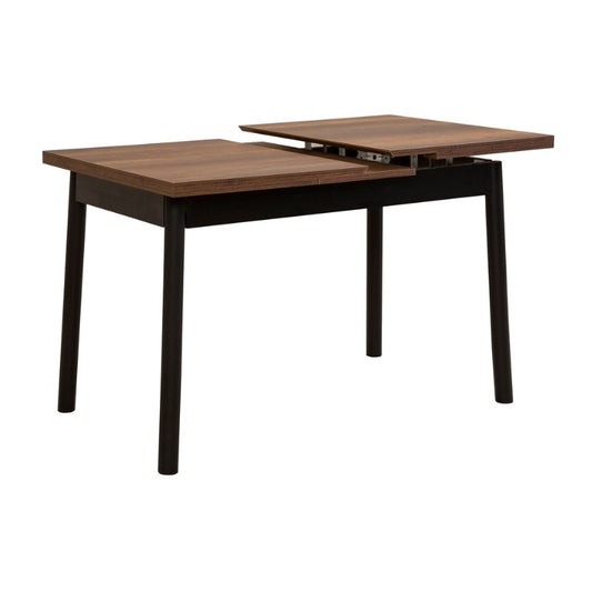 Τραπέζι Jemmy Megapap επεκτεινόμενο χρώμα καρυδί - μαύρο 120/153x75x77εκ. - Hippiehome.gr
