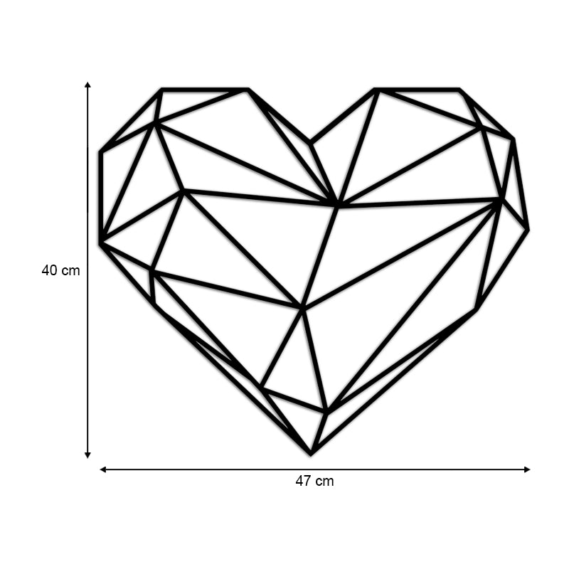 Διακοσμητικό τοίχου Heart Megapap μεταλλικό χρώμα μαύρο 47x40εκ. - Hippiehome.gr