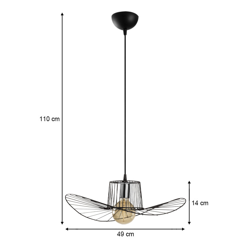 Φωτιστικό οροφής Tel Megapap E27 μεταλλικό μονόφωτο χρώμα μαύρο Φ49x110εκ. - Hippiehome.gr