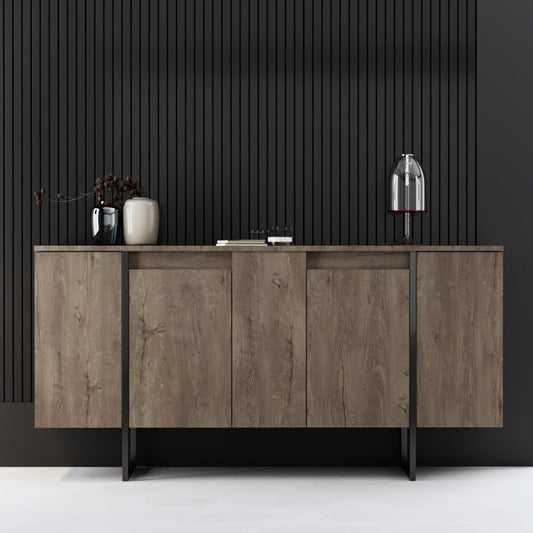 Μπουφές Luxe Megapap χρώμα καρυδί 160x35x80εκ. - Hippiehome.gr