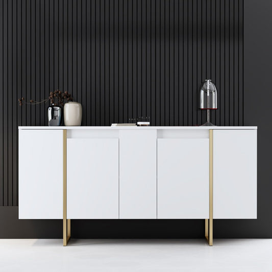 Μπουφές Luxe Megapap χρώμα λευκό - χρυσό 160x35x80εκ. - Hippiehome.gr