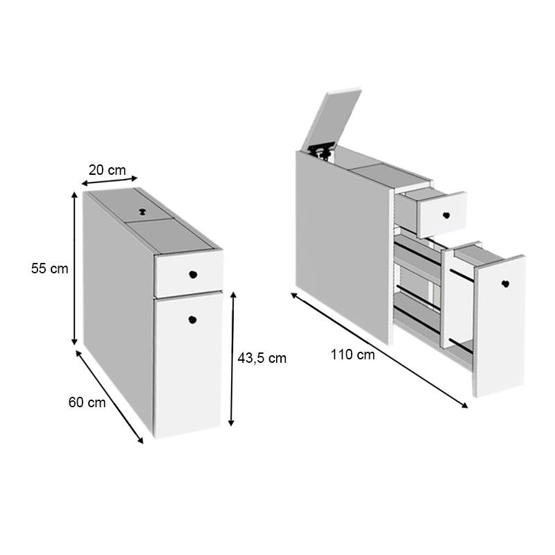 Ντουλάπι μπάνιου Calencia Megapap χρώμα φυσικό οξιάς 20x60x55εκ. - Hippiehome.gr