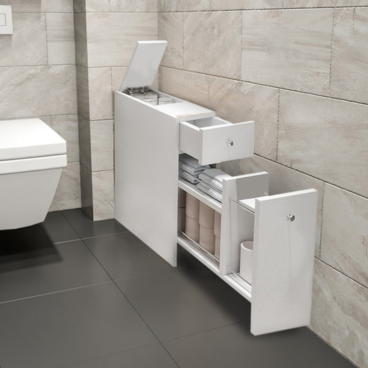 Ντουλάπι μπάνιου Calencia Megapap χρώμα λευκό 20x60x55εκ. - Hippiehome.gr