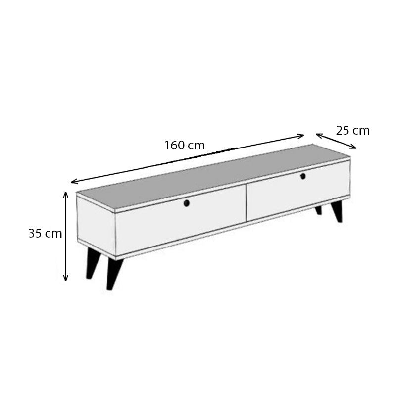 Έπιπλο τηλεόρασης Paris Megapap χρώμα καρυδί 160x25x35εκ. - Hippiehome.gr