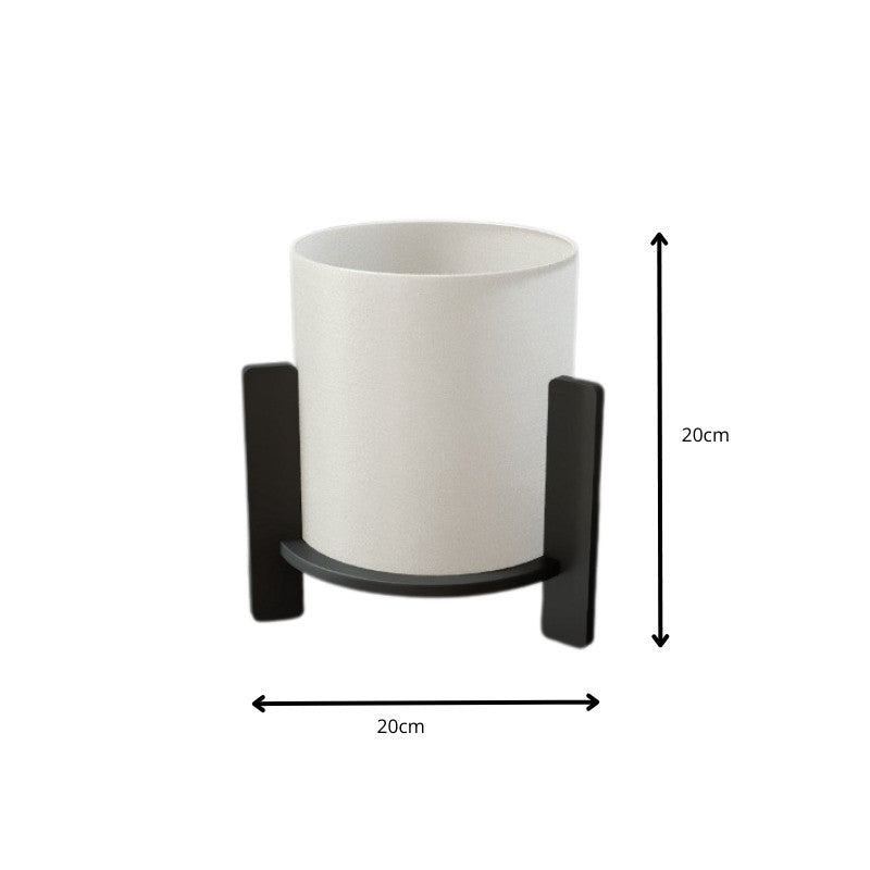 Φωτιστικό επιτραπέζιο Pine Megapap E27 Mdf χρώμα μαύρο - κρεμ Ø20x20εκ. - Hippiehome.gr