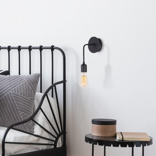 Απλίκα τοίχου Aden Megapap E27 μεταλλική χρώμα μαύρο 6x12x27εκ. - Hippiehome.gr