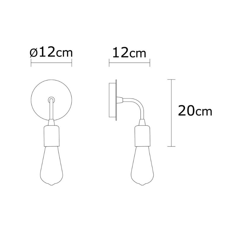Απλίκα τοίχου Arken Megapap E27 μεταλλική χρώμα χρυσό vintage 12x12x20εκ. - Hippiehome.gr