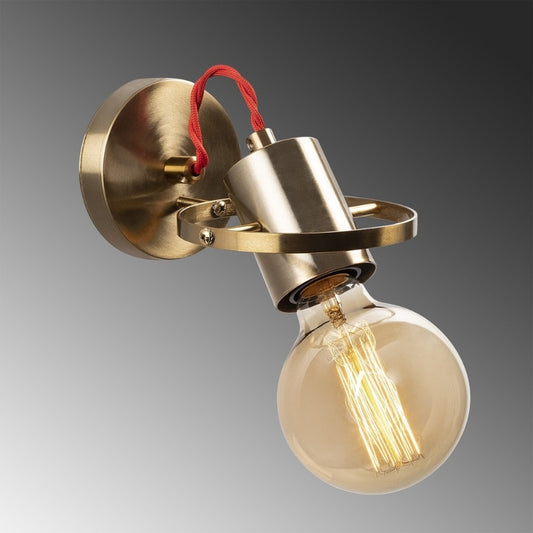 Απλίκα τοίχου Asen Megapap E27 μεταλλική χρώμα χρυσό vintage 12x17x13εκ. - Hippiehome.gr