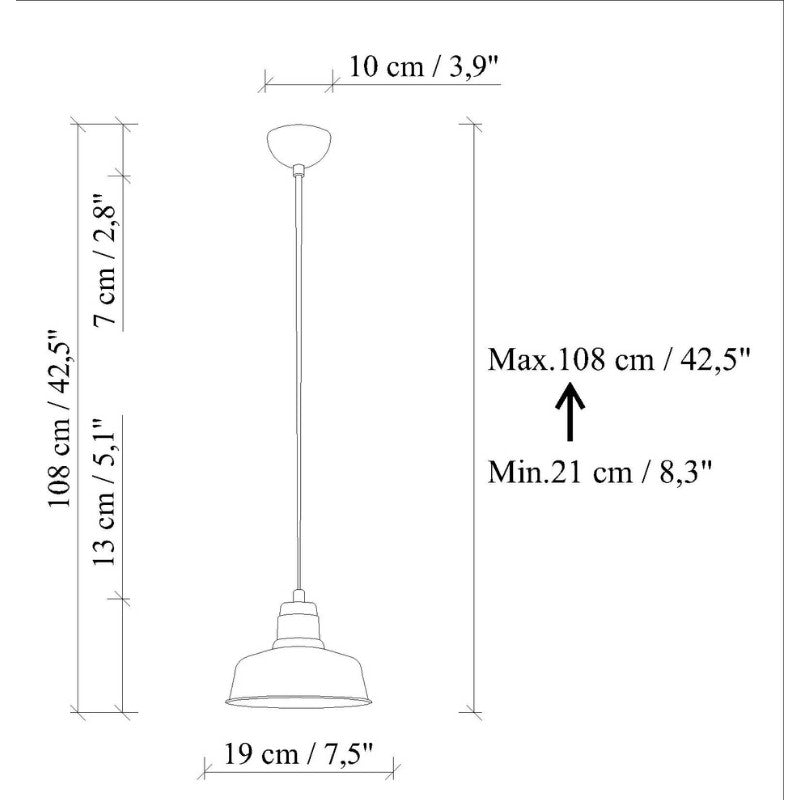 Φωτιστικό οροφής Vinci Megapap E27 μεταλλικό μονόφωτο χρώμα χάλκινο vintage Ø19x108εκ. - Hippiehome.gr