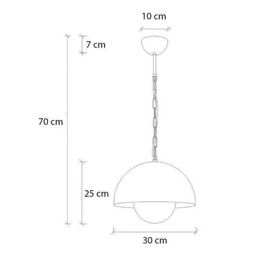 Φωτιστικό οροφής Neptun Megapap E27 μεταλλικό μονόφωτο χρώμα πράσινο Ø30x70εκ. - Hippiehome.gr