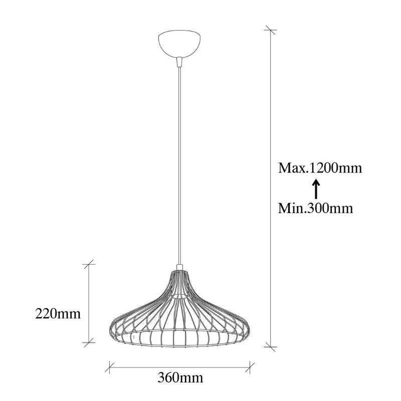 Φωτιστικό οροφής Adda Megapap E27 μεταλλικό μονόφωτο χρώμα μαύρο Ø36x120εκ. - Hippiehome.gr