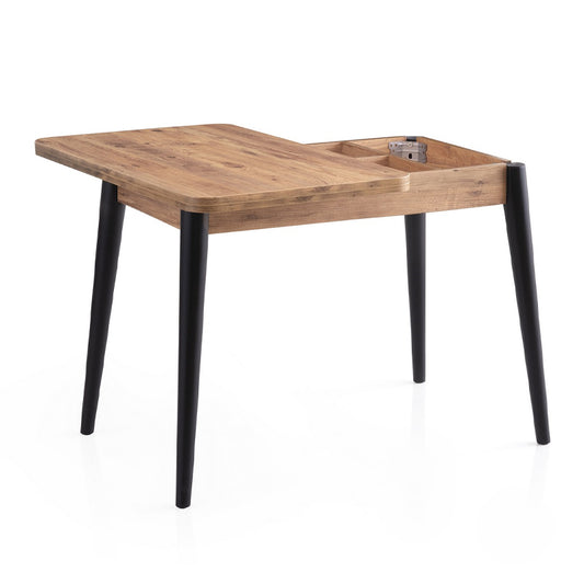 Τραπέζι Dolunay Megapap επεκτεινόμενο χρώμα atlantic pine - μαύρο 100x60(120x100)x79,5εκ. - Hippiehome.gr