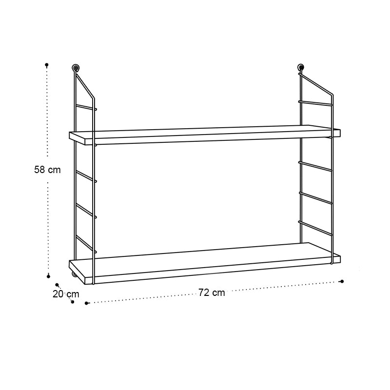 Ραφιέρα τοίχου Armoni Megapap χρώμα sacramento oak - καφέ μέταλλο 72x20x58εκ. - Hippiehome.gr