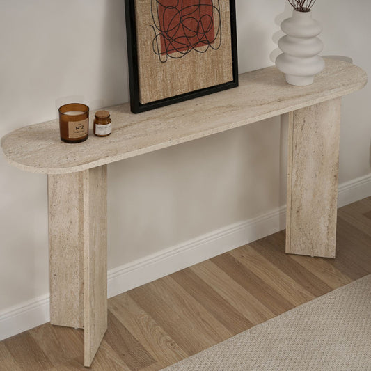 Κονσόλα Sira Megapap χρώμα travertine 150x35x75εκ. - Hippiehome.gr