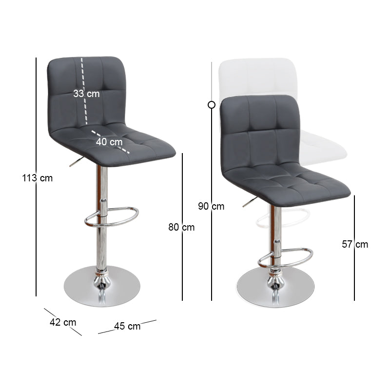 Σκαμπό μπαρ Carmelo Megapap με ρυθμιζόμενο ύψος PU μαύρο - βάση χρωμίου 45x42x90/113εκ. - Hippiehome.gr