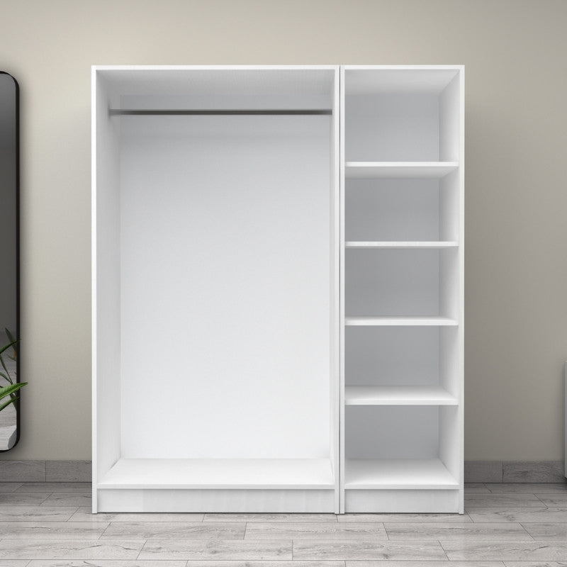 Ντουλάπα ρούχων Victoria Megapap τρίφυλλη χρώμα λευκό 150x60x181εκ. - Hippiehome.gr