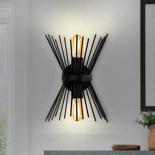 Απλίκα τοίχου Kirpi Megapap E27 μεταλλική χρώμα μαύρο 23x5x33εκ. - Hippiehome.gr