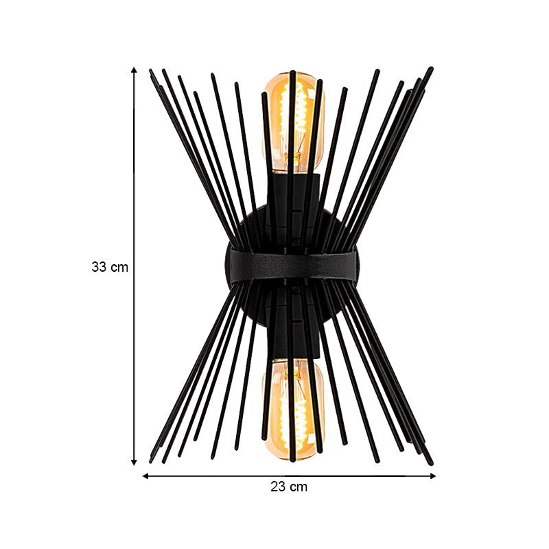 Απλίκα τοίχου Kirpi Megapap E27 μεταλλική χρώμα μαύρο 23x5x33εκ. - Hippiehome.gr