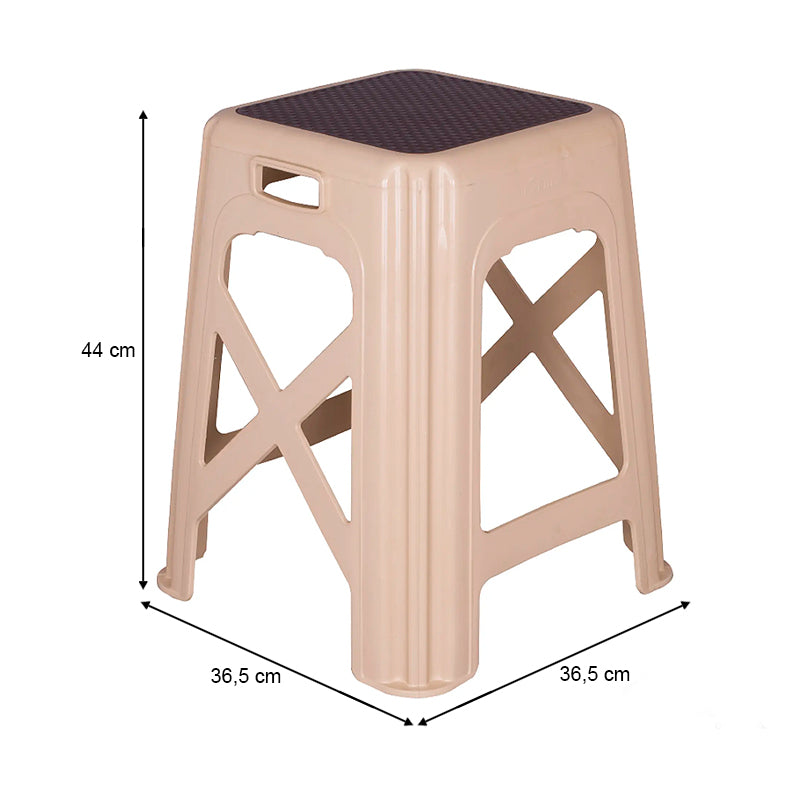 Σκαμπώ πολυπροπυλενίου στοιβαζόμενο χρώμα μπεζ 36,5x36,5x44εκ. - Hippiehome.gr