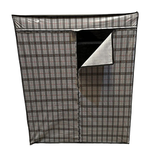 Ντουλάπα Perilla υφασμάτινη με φερμουάρ χρώμα γκρι 117x48x145εκ. - Hippiehome.gr