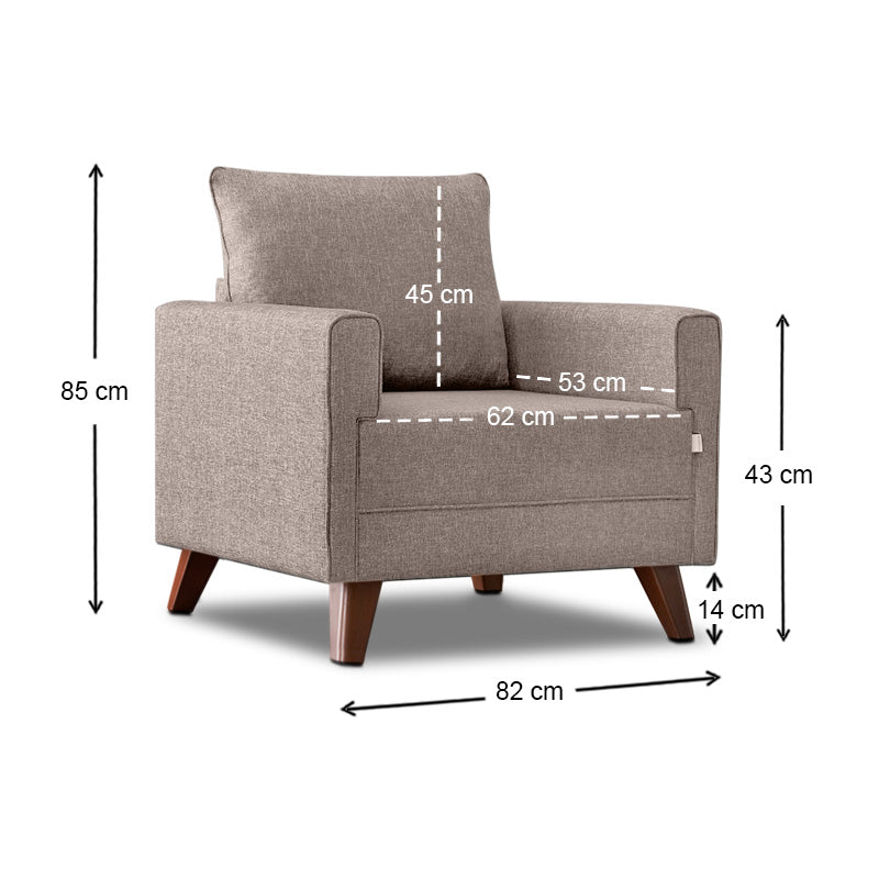 Πολυθρόνα Bella Megapap υφασμάτινη χρώμα κρεμ 82x81x85εκ. - Hippiehome.gr
