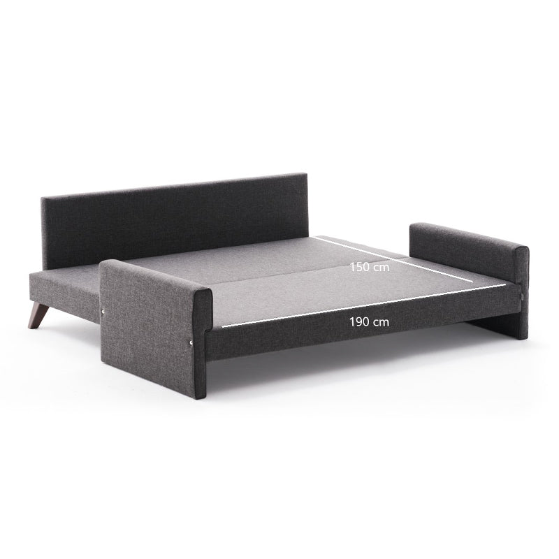 Καναπές - κρεβάτι Bella Megapap τριθέσιος υφασμάτινος χρώμα ανθρακί 208x81x85εκ. - Hippiehome.gr