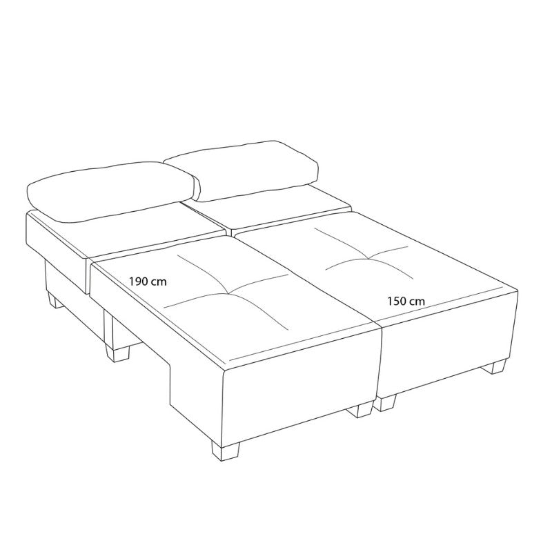 Καναπές - κρεβάτι πολυμορφικός Perenna Megapap τριθέσιος υφασμάτινος χρώμα κρεμ 233x93x83εκ. - Hippiehome.gr