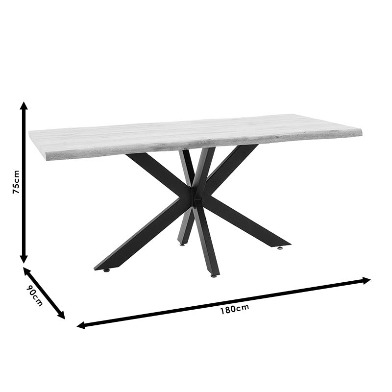 Tραπέζι Gilman pakoworld MDF sonoma-μαύρο 180x90x75εκ - Hippiehome.gr