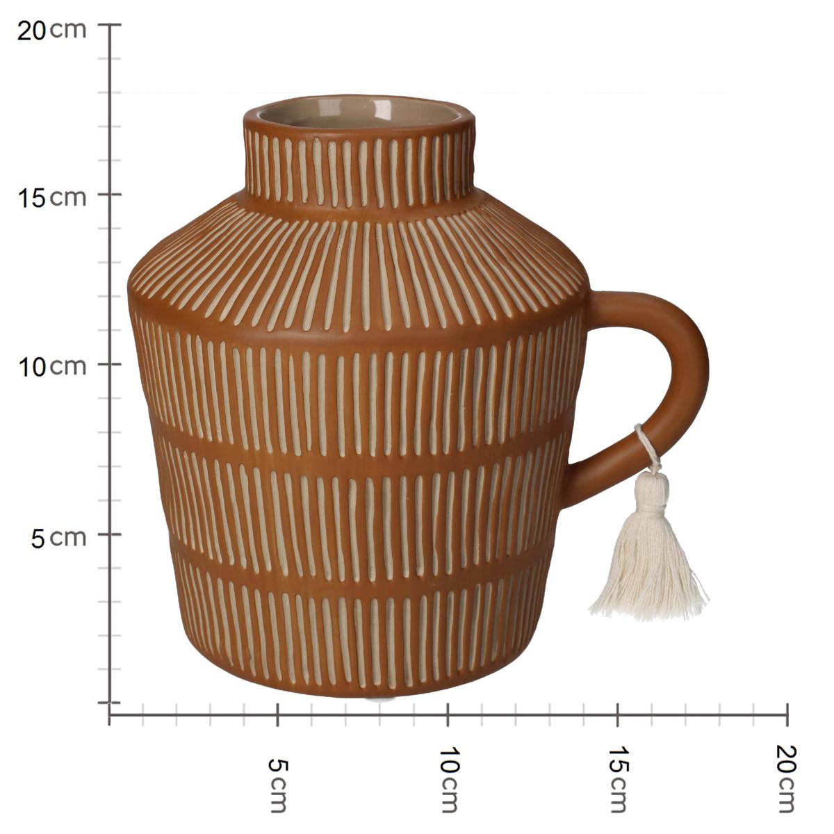 Βάζο ArteLibre Καφέ Κεραμικό 18.4x14.8x17.9cm - Hippiehome.gr