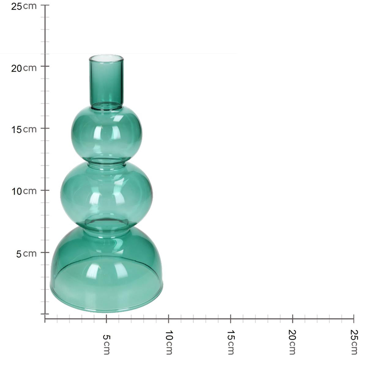 Κηροπήγιο ArteLibre Πράσινο Γυαλί 10x10x20.5cm - Hippiehome.gr