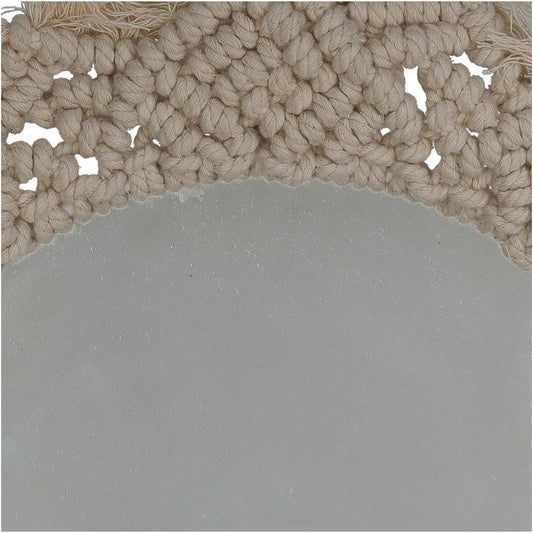Καθρέπτης ArteLibre Μακραμέ Φυσικό Βαμβακερό 35x2x35cm - Hippiehome.gr