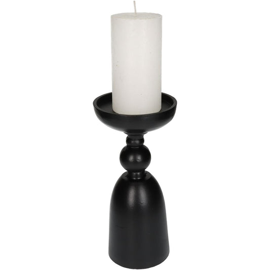 Κηροπήγιο ArteLibre Μαύρο Αλουμίνιο 12x12x26cm - Hippiehome.gr