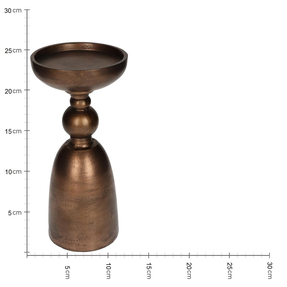 Κηροπήγιο ArteLibre Μπρονζέ Αλουμίνιο 12x12x26cm - Hippiehome.gr