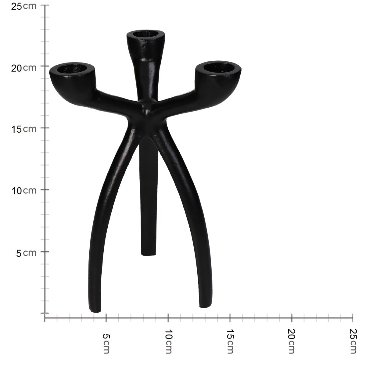 Κηροπήγιο ArteLibre Μαύρο Αλουμίνιο 14x14x23cm - Hippiehome.gr