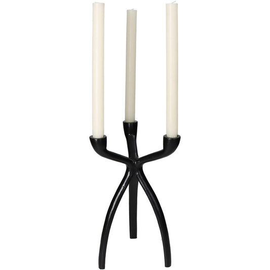 Κηροπήγιο ArteLibre Μαύρο Αλουμίνιο 18x18x30.5cm - Hippiehome.gr