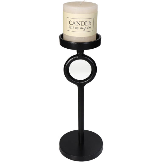 Κηροπήγιο ArteLibre Μαύρο Αλουμίνιο 11.5x11.5x29.5cm - Hippiehome.gr