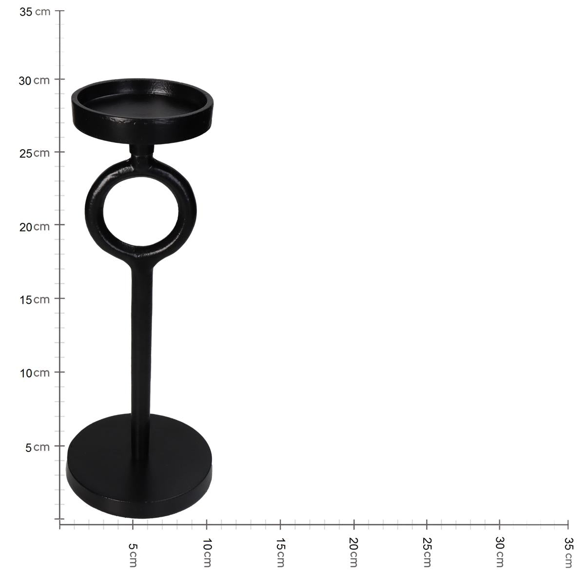 Κηροπήγιο ArteLibre Μαύρο Αλουμίνιο 11.5x11.5x29.5cm - Hippiehome.gr