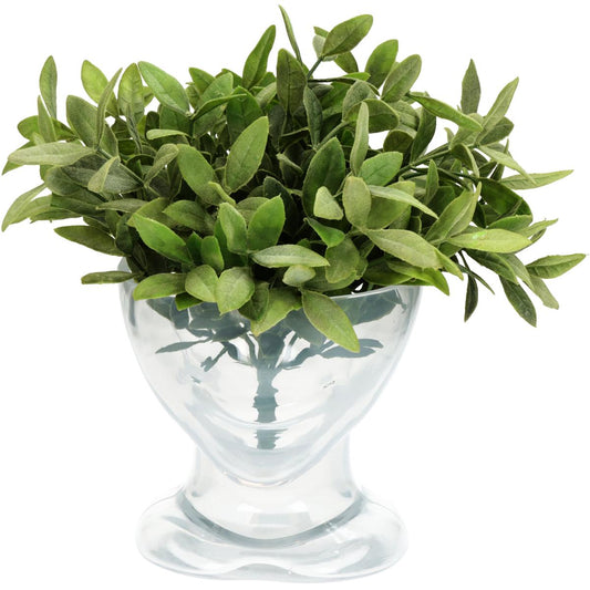 Κασπώ ArteLibre Πρόσωπο Λευκό Γυαλί 17.5x14x15cm - Hippiehome.gr