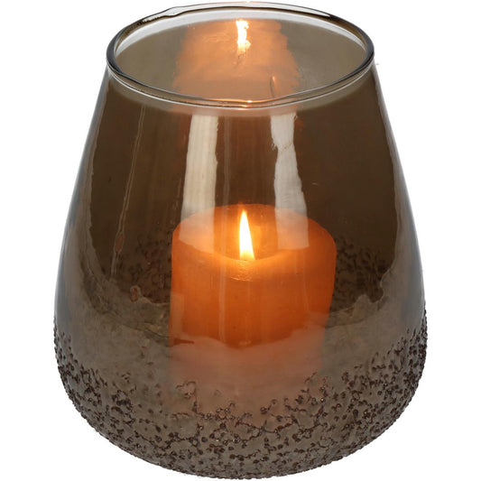 Κηροπήγιο ArteLibre Καφέ Γυαλί 18x18x18cm - Hippiehome.gr