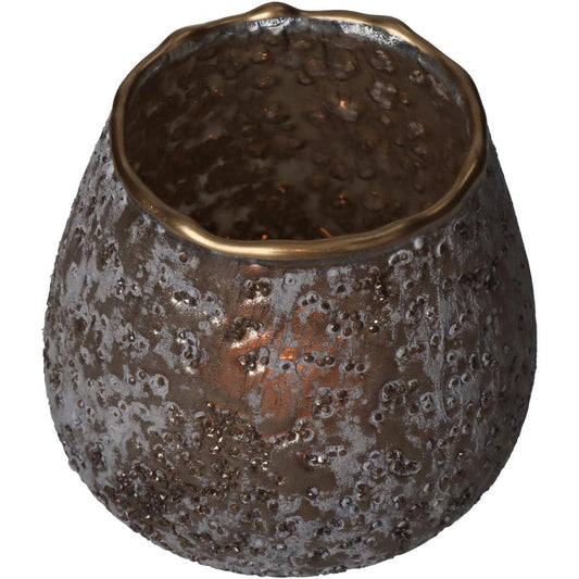 Κηροπήγιο ArteLibre Καφέ Γυαλί 11x11x11cm - Hippiehome.gr