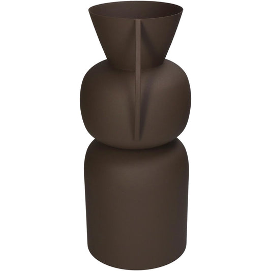 Βάζο ArteLibre Καφέ Μέταλλο 19x15.5x34cm - Hippiehome.gr