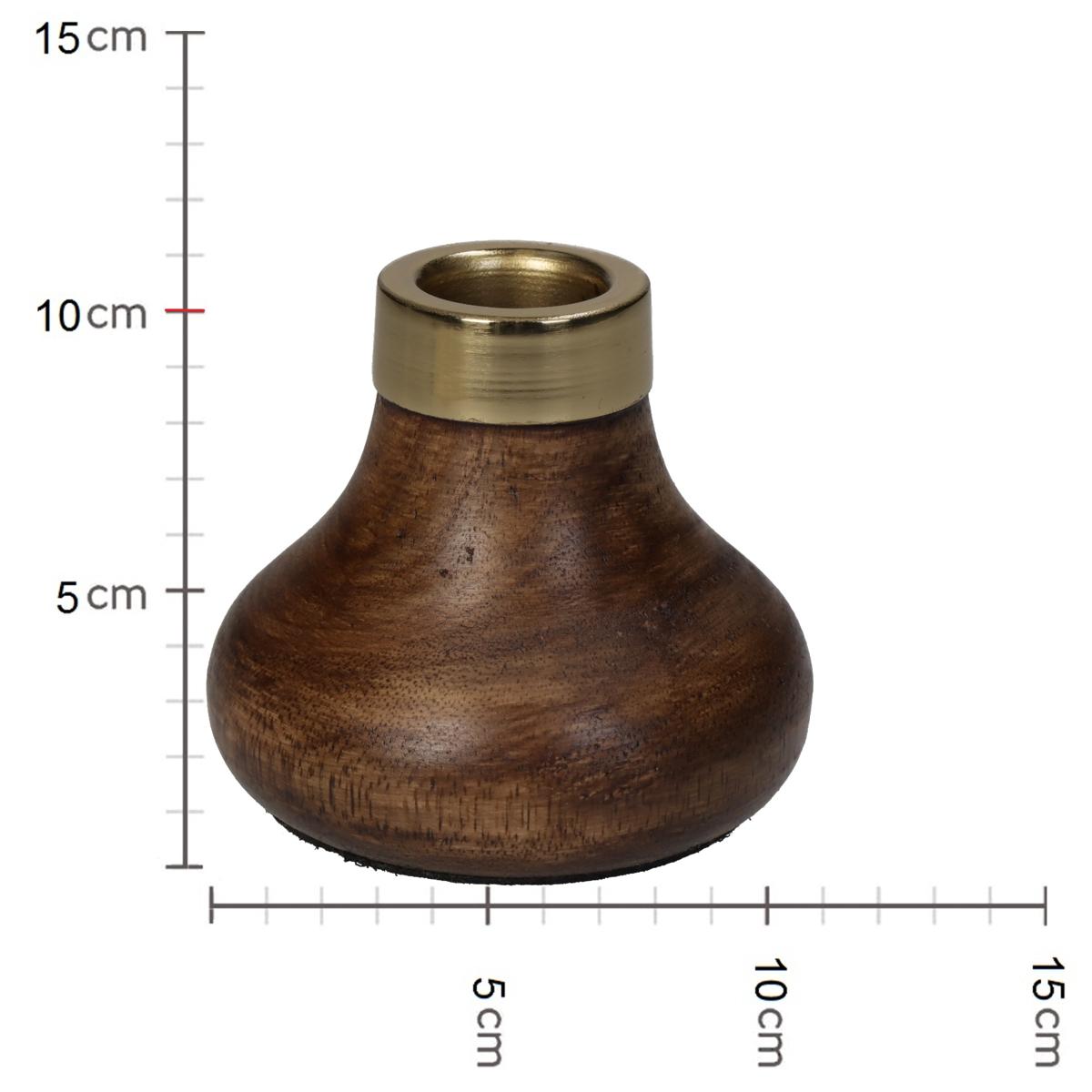 Κηροπήγιο ArteLibre Καφέ Ξύλο 9x9x10cm - Hippiehome.gr