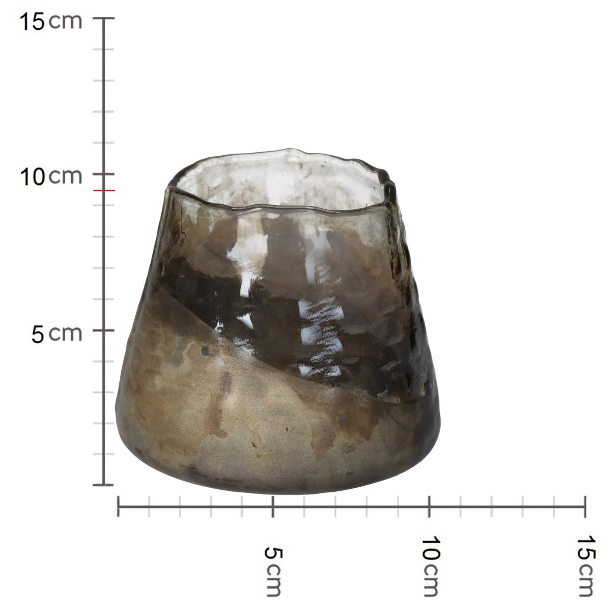 Κηροπήγιο ArteLibre Γκρι Γυαλί 11x11x9.5cm - Hippiehome.gr