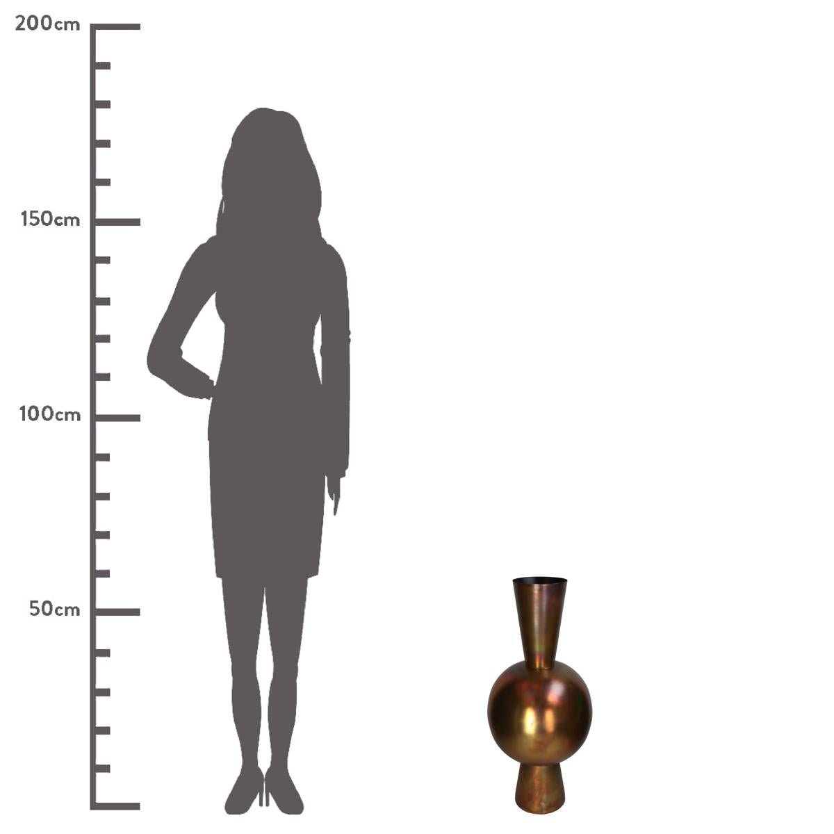 Βάζο ArteLibre Μπρονζέ Μέταλλο 30x30x70cm - Hippiehome.gr