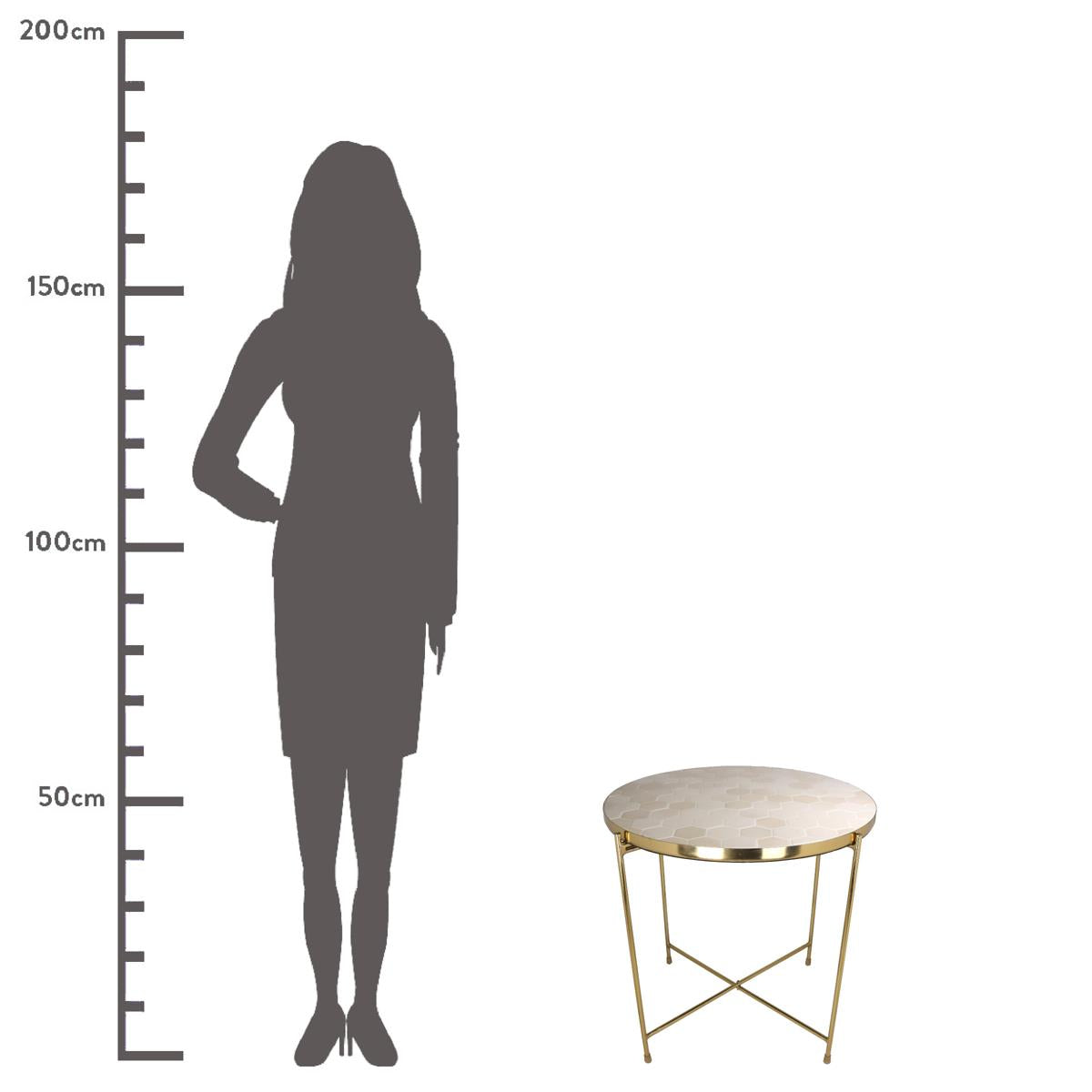 Τραπεζάκι ArteLibre Ιβουάρ Μέταλλο 50x50x50cm - Hippiehome.gr