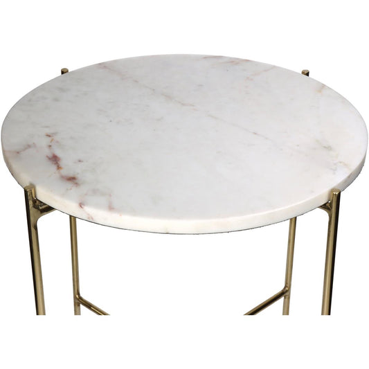 Τραπεζάκι ArteLibre Λευκό Μάρμαρο/Μέταλλο 40x40x40cm - Hippiehome.gr