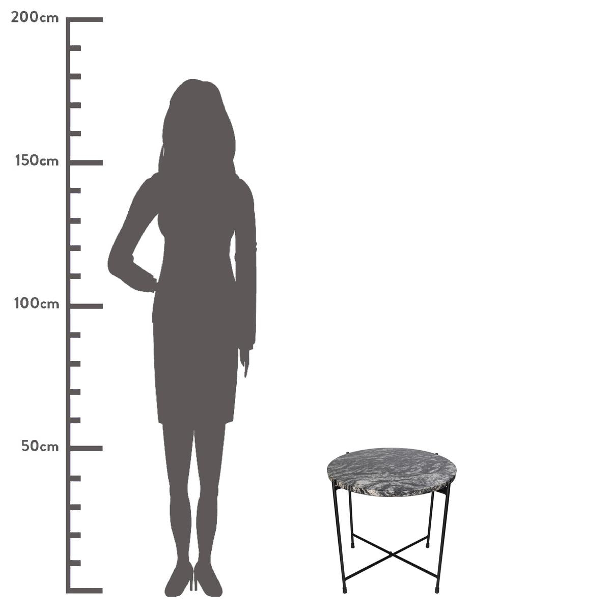 Τραπεζάκι ArteLibre Μαύρο Μάρμαρο/Μέταλλο 40x40x40cm - Hippiehome.gr