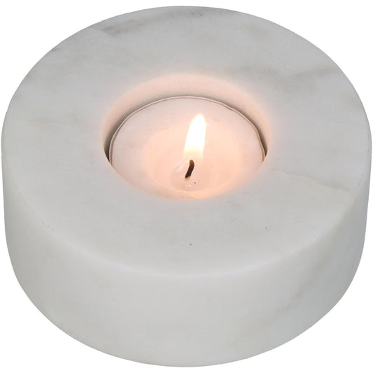 Κηροπήγιο ArteLibre Λευκό Μάρμαρο 9x9x3cm - Hippiehome.gr